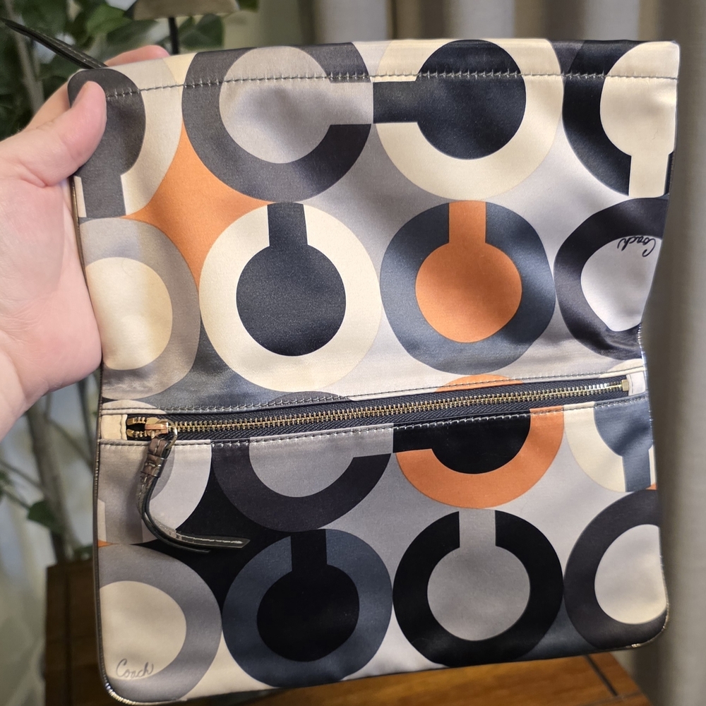 Coach Amanda Graphic Op Art Fold Over Shoulder Bag Clutch 12928 - Picture 5 of 7